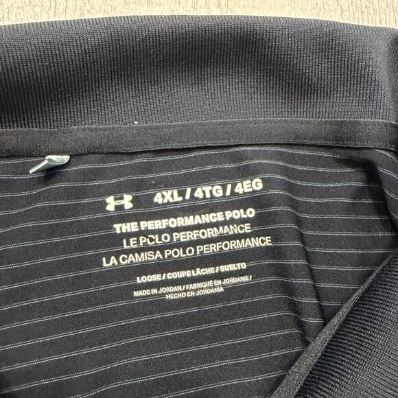Under Armour The Performance Polo Shirt Men's 4XL Black Striped Golf Golfing - Picture 4 of 8